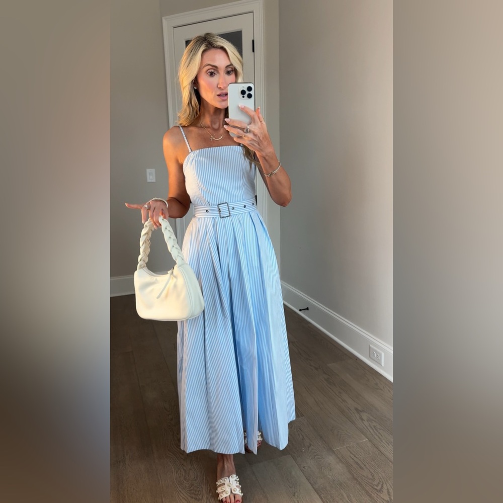 a new day Blue and White Striped High-Low Dress